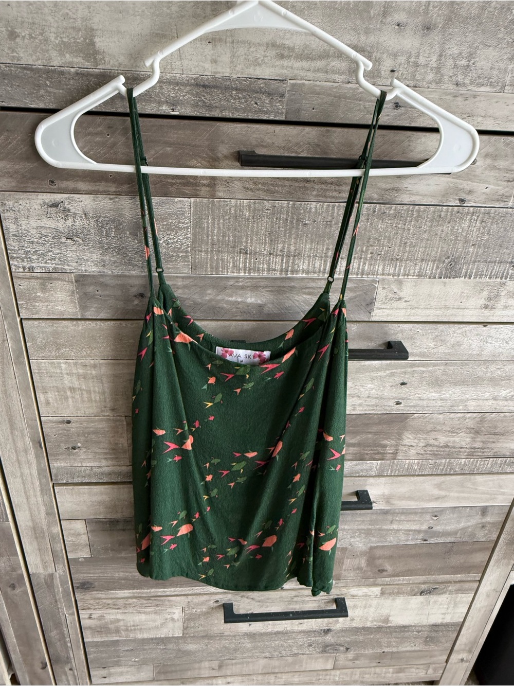 Ava Sky Dark woven fish print tank Naia.